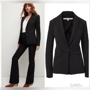 Veronica Beard Blazer Iconic Scuba Jacket in Black